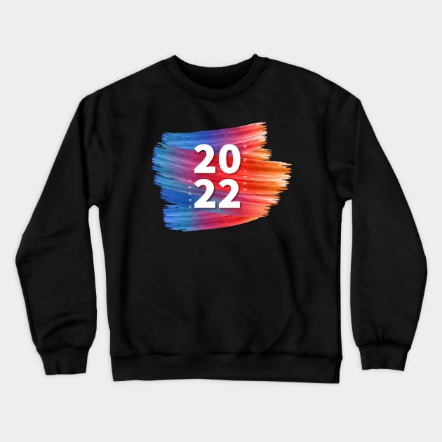 2022 New Year Color Splash Crewneck Sweatshirt by Mako Design 